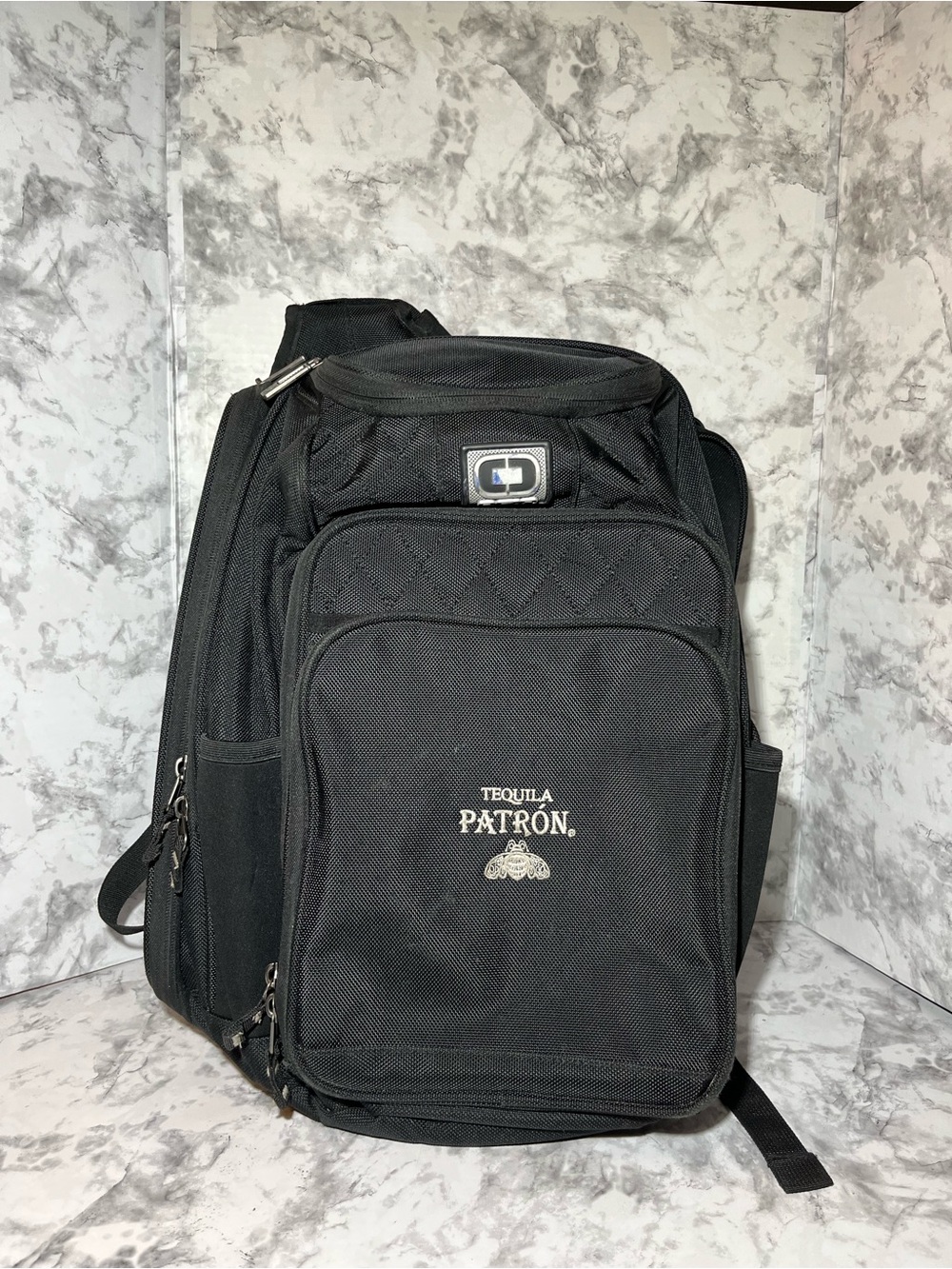 Black Men’s Logo Backpack Ogio brand with laptop/Cam pouch